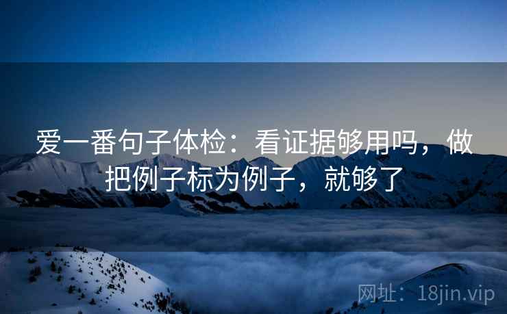 爱一番句子体检：看证据够用吗，做把例子标为例子，就够了