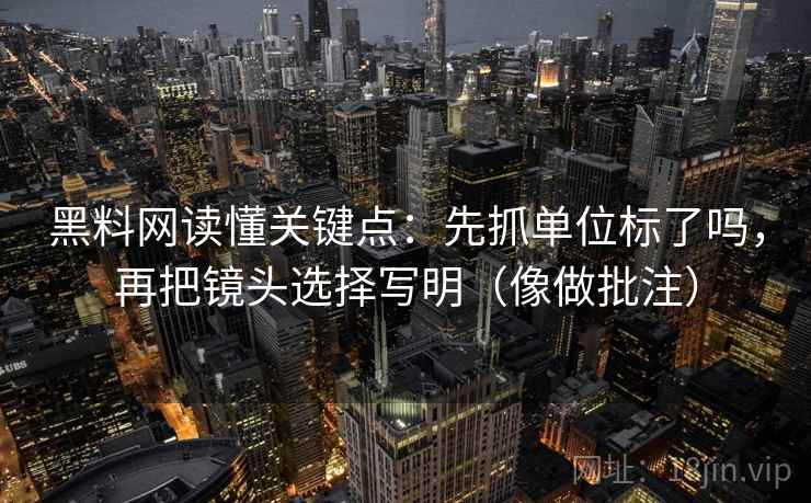 黑料网读懂关键点：先抓单位标了吗，再把镜头选择写明（像做批注）  第2张